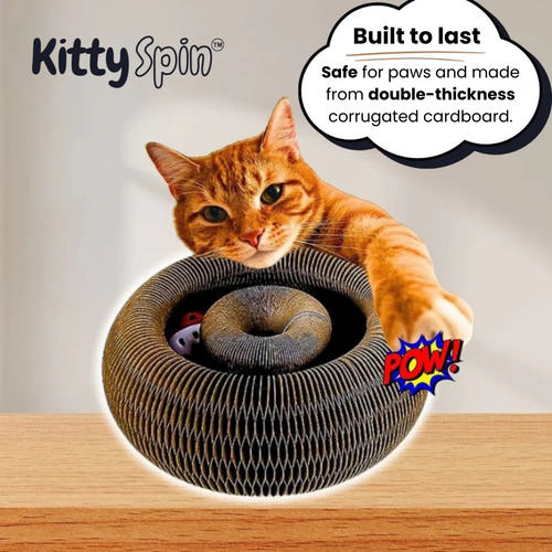 KittySpin™ | 2-in-1 Scratcher & Ball Track